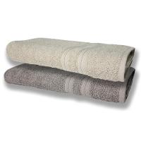 2 Toalhas Super Felpudas Grande E Grossa Algodão 80x150 Bege+cinza - 1