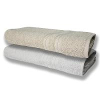 2 Toalhas Super Felpudas Grande E Grossa Algodão 80x150 Bege+branco - 1