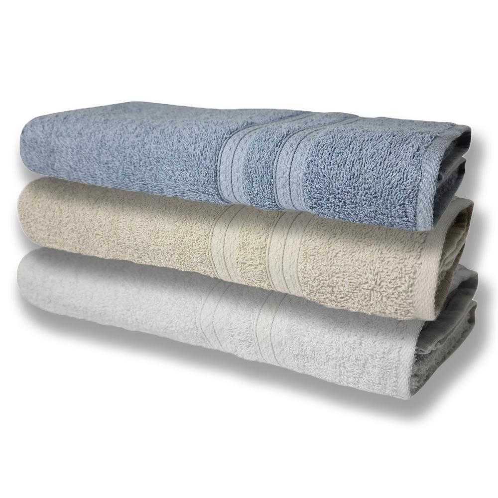 3 Toalhas Super Felpudas Grande E Grossa Algodão 80x150 Az+bg+br - 1