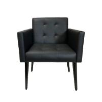 Poltrona Luca Plus Ideal Sala De Recepção Em Tecido Sintético - Preto - Cor: Preto - 1