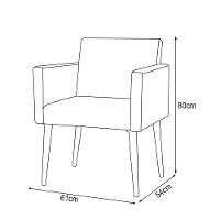 Poltrona Luca Plus Ideal Sala De Recepção Em Tecido Sintético - Preto - Cor: Preto - 3
