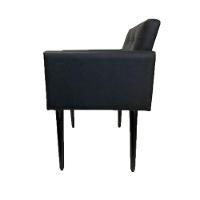 Poltrona Luca Plus Ideal Sala De Recepção Em Tecido Sintético - Preto - Cor: Preto - 4