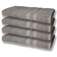 4 Toalhas Super Felpudas Grande E Grossa Algodão 80x150 Cinza - 1