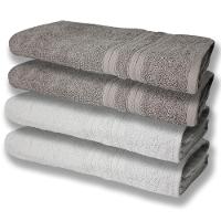 4 Toalhas Super Felpudas Grande E Grossa Algodão 80x150 Branco+cinza. - 1