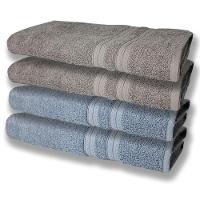 4 Toalhas Super Felpudas Grande E Grossa Algodão 80x150 Azul+cinza - 1