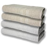 4 Toalhas Super Felpudas Grande E Grossa Algodão 80x150 Branco+bege - 1