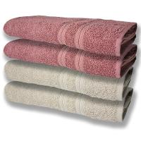 4 Toalhas Felpudas Grande E Grossa Algodão 80x150 Bege+rosê - 1