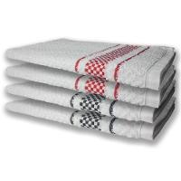 4 Panos De Prato Atoalhado Felpudo Premium Preto+Vermelho - 1