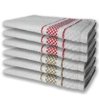 6 Panos De Prato Atoalhado Felpudo Premium Marrom+Vermelho - 1