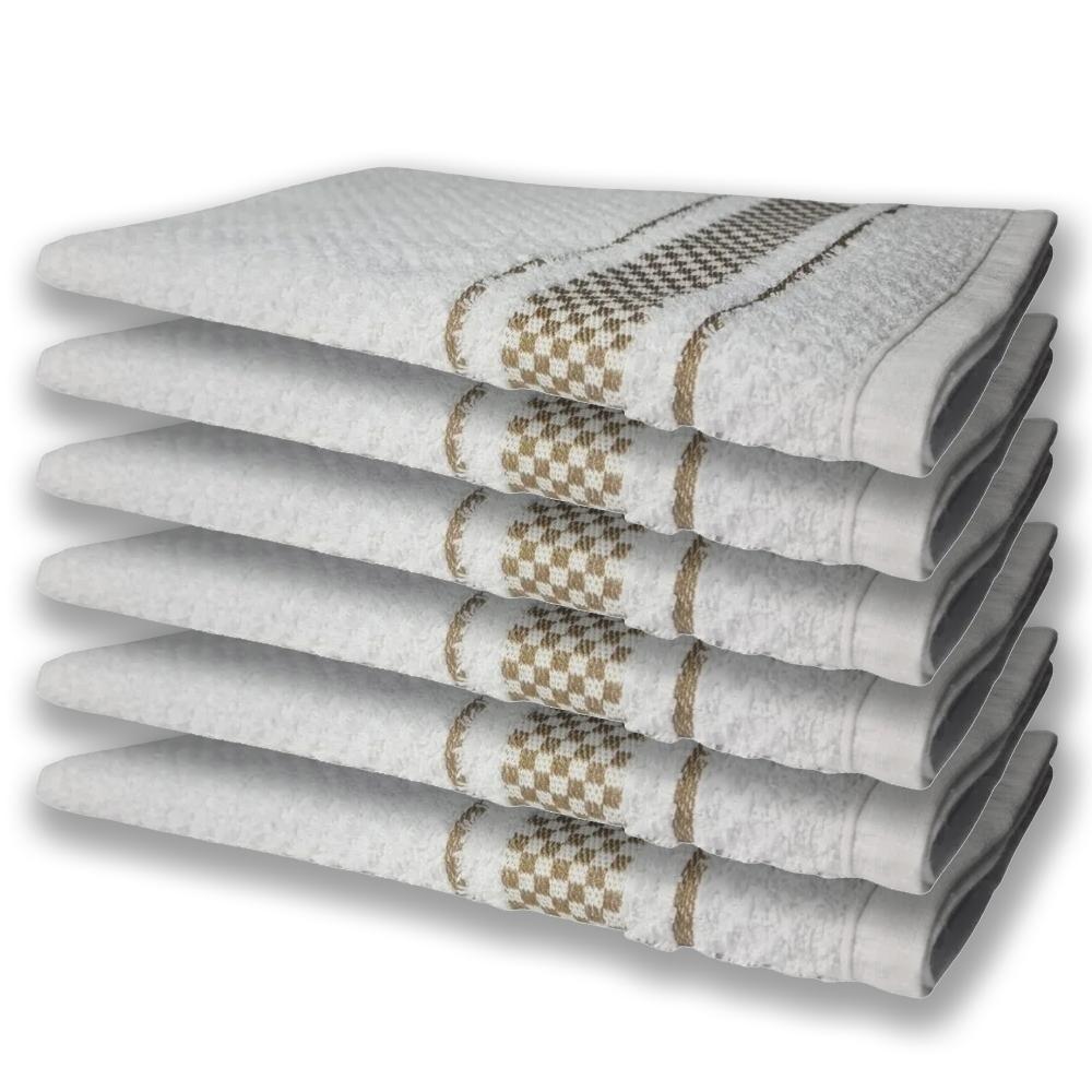 6 Panos De Prato Atoalhado Felpudo 370G/M² Premium Marrom - 5