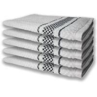 5 Panos De Prato Atoalhado Felpudo 370G/M² Premium Preto - 1