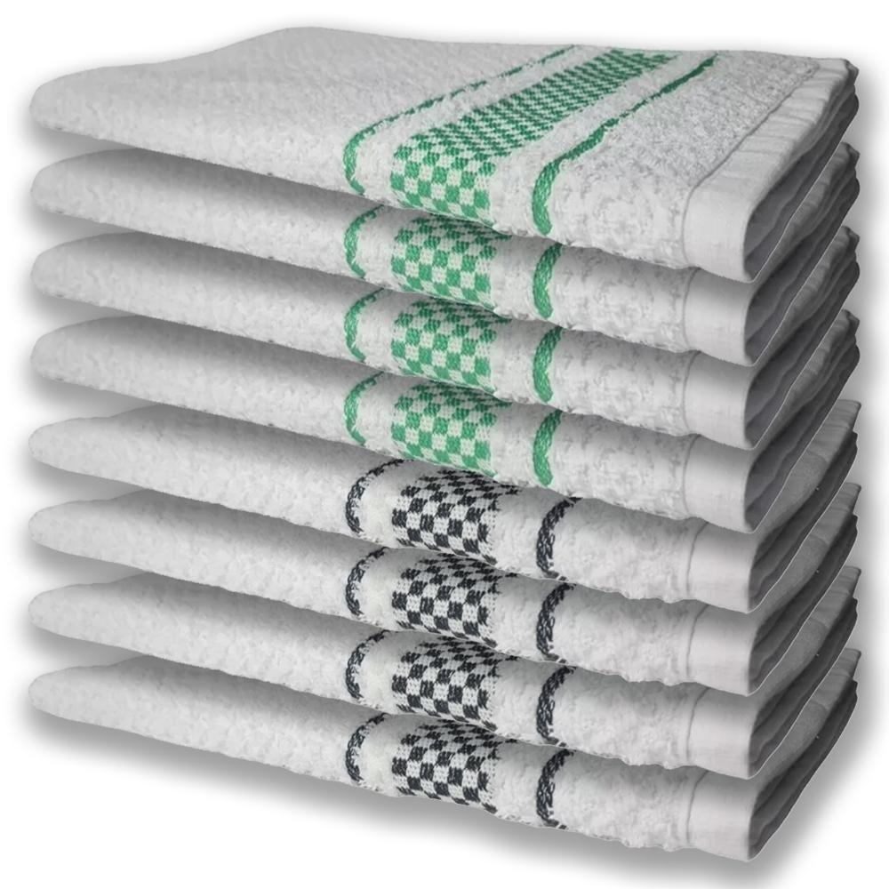 8 Panos De Prato Atoalhado Felpudo Premium 4 Verde 4 Preto - 5