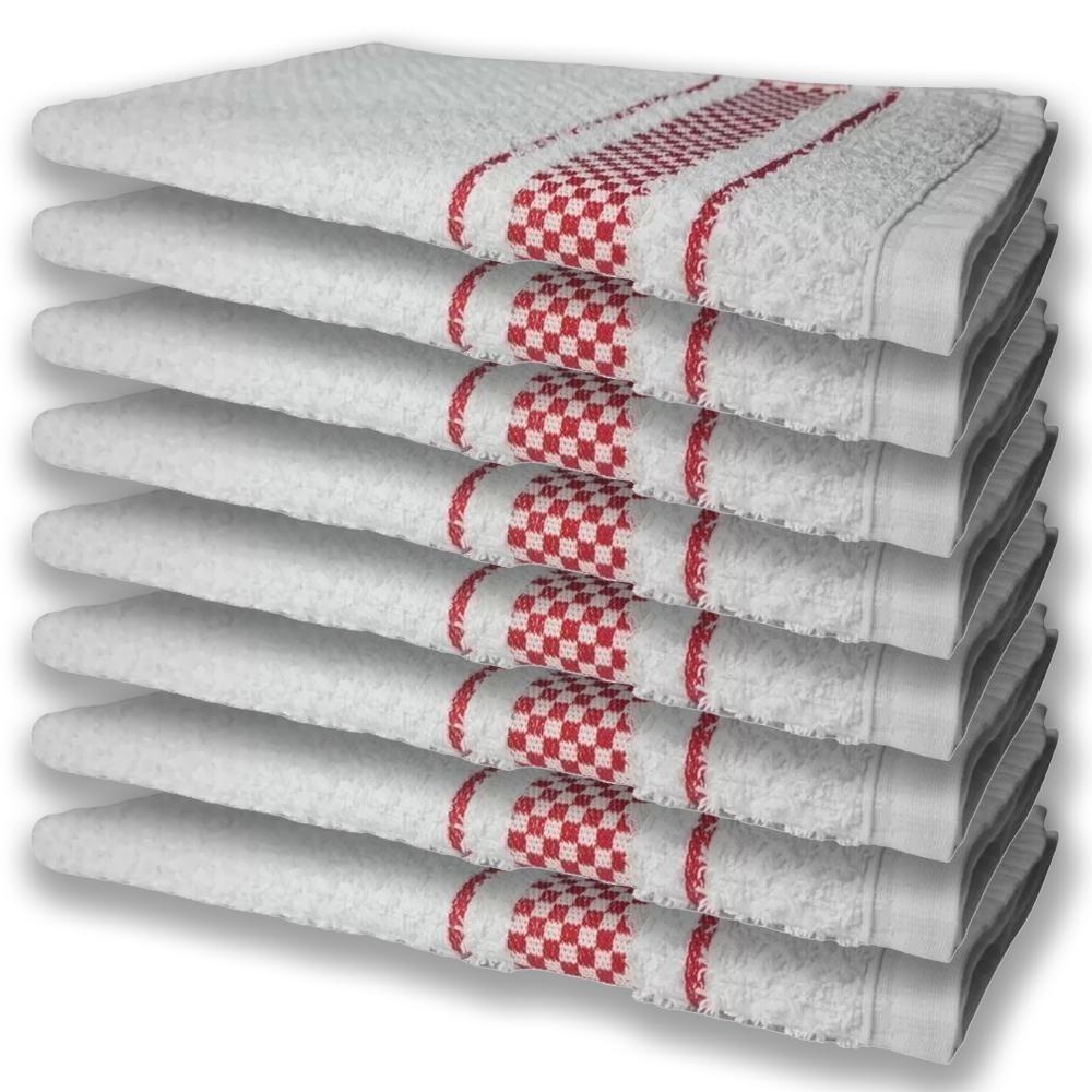 8 Panos De Prato Atoalhado Felpudo 370G/M² Premium Vermelho - 5