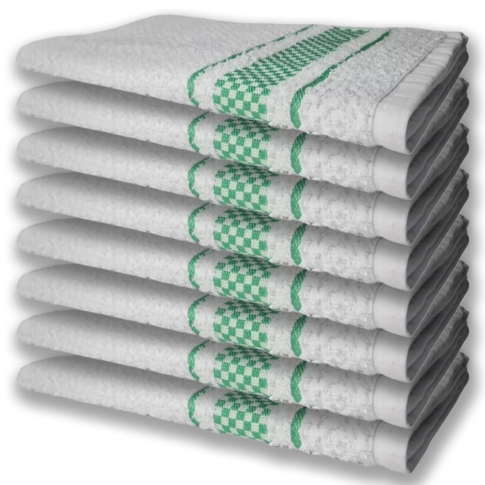 8 Panos De Prato Atoalhado Felpudo 370G/M² Premium Verde - 4