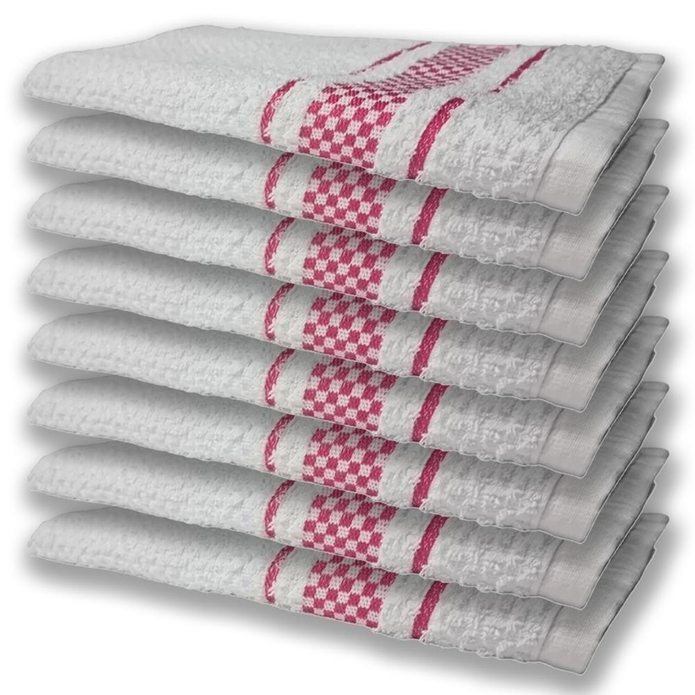 8 Panos De Prato Atoalhado Felpudo 370G/M² Premium Rosa - 1