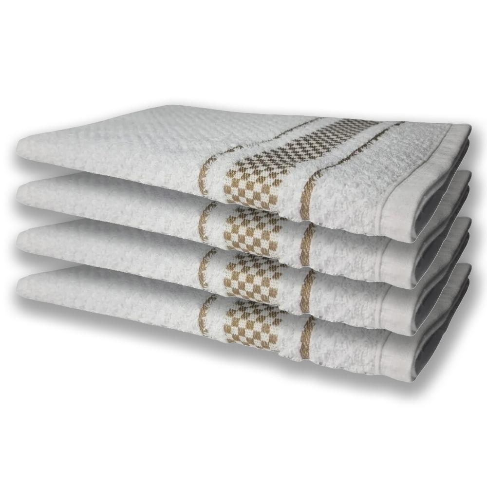 8 Panos De Prato Atoalhado Felpudo Premium 4 Roxo 4 Marrom - 8