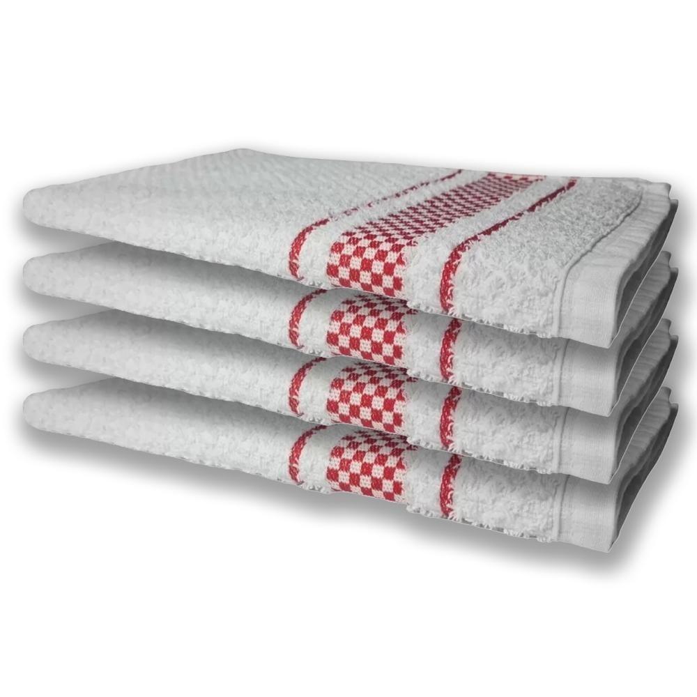 8 Panos De Prato Atoalhado Felpudo Premium 4 Vermelho 4 Rosa - 3