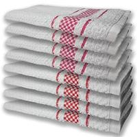 8 Panos De Prato Atoalhado Felpudo Premium 4 Vermelho 4 Rosa - 1