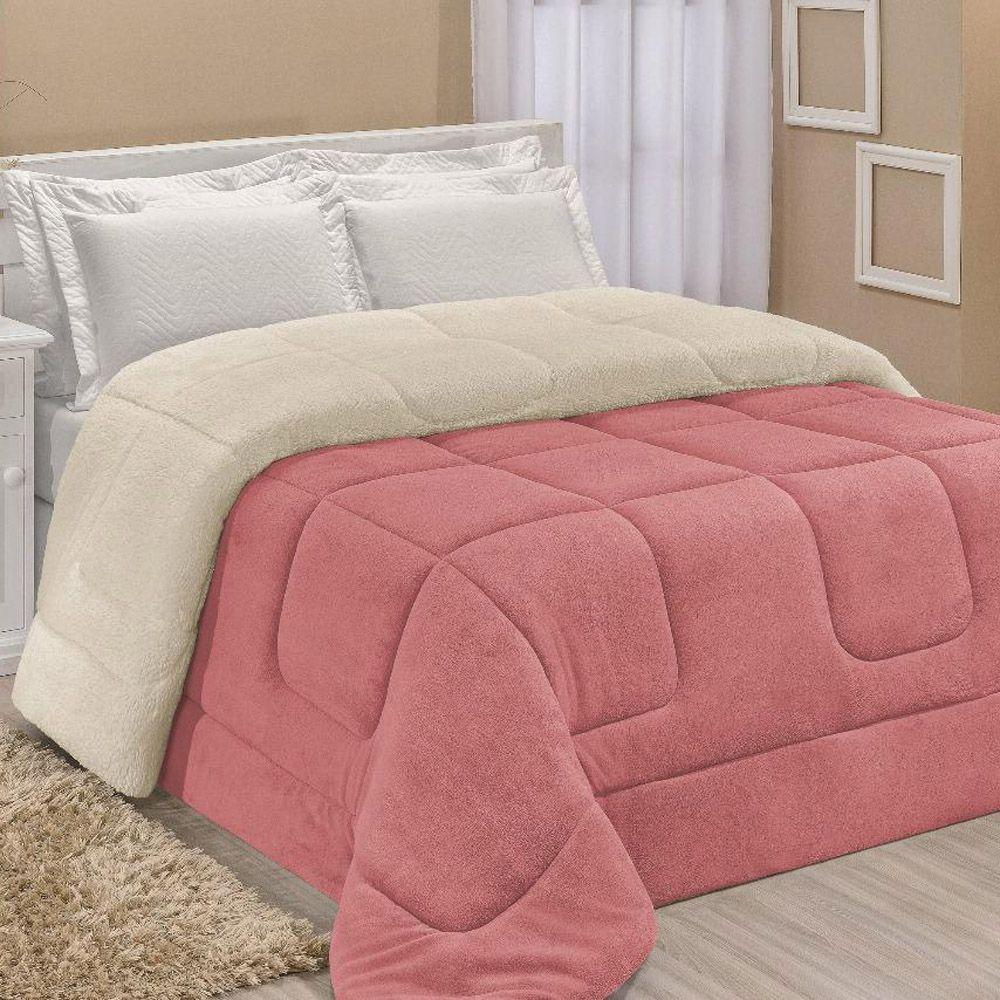 Coberdrom Robust Solteiro Manta Soft Sherpa 1 Peça Rosa - 1