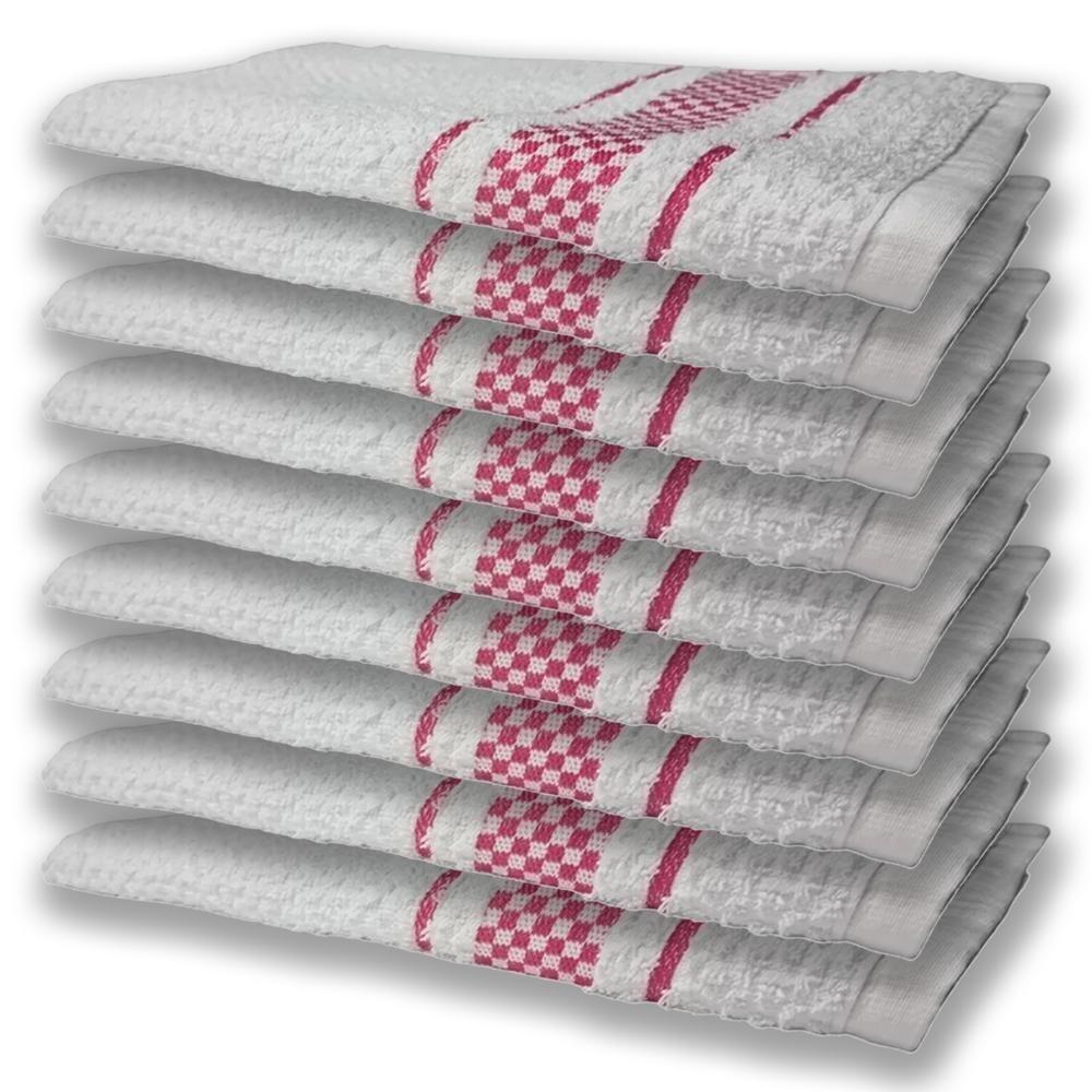 9 Panos De Prato Atoalhado Felpudo Premium Rosa - 1