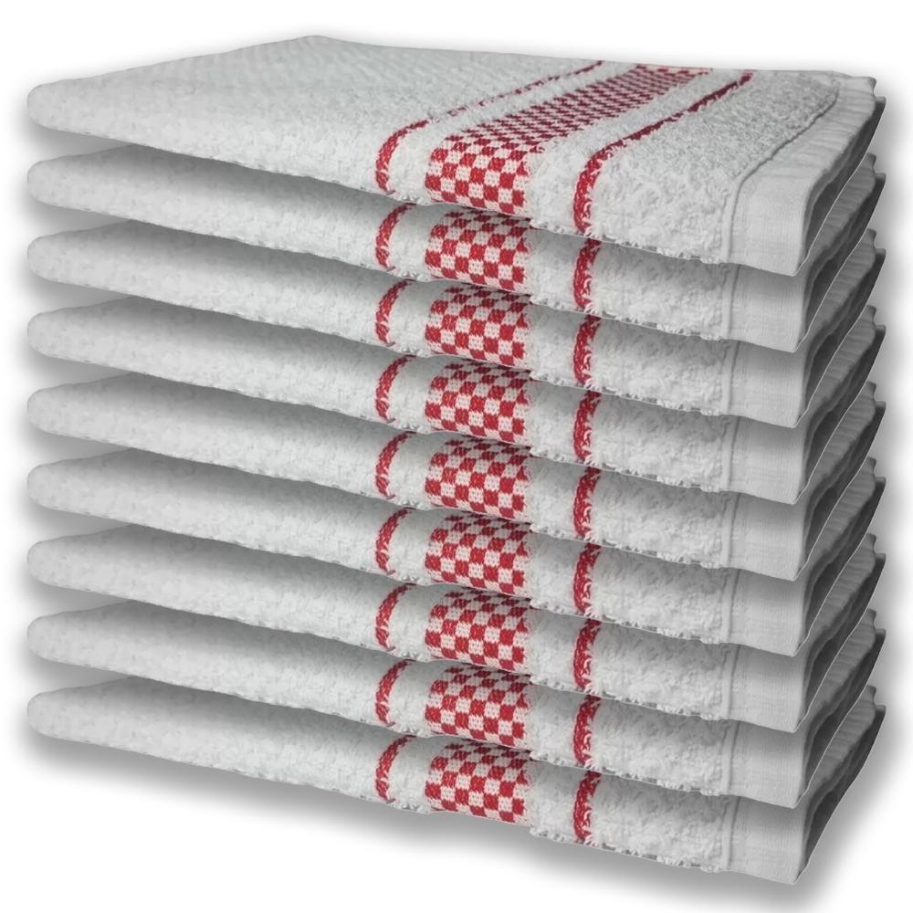 9 Panos De Prato Atoalhado Felpudo Premium Vermelho - 1