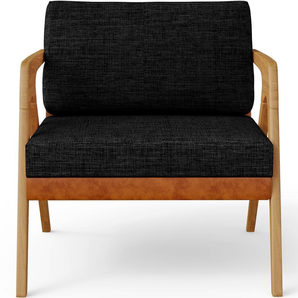 Kit 04 Poltronas Sala L02 Couríssimo Camel Linho Chumbo - 4