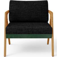 Kit 03 Poltronas Sala L02 Facto Verde Musgo Linho Chumbo - 10