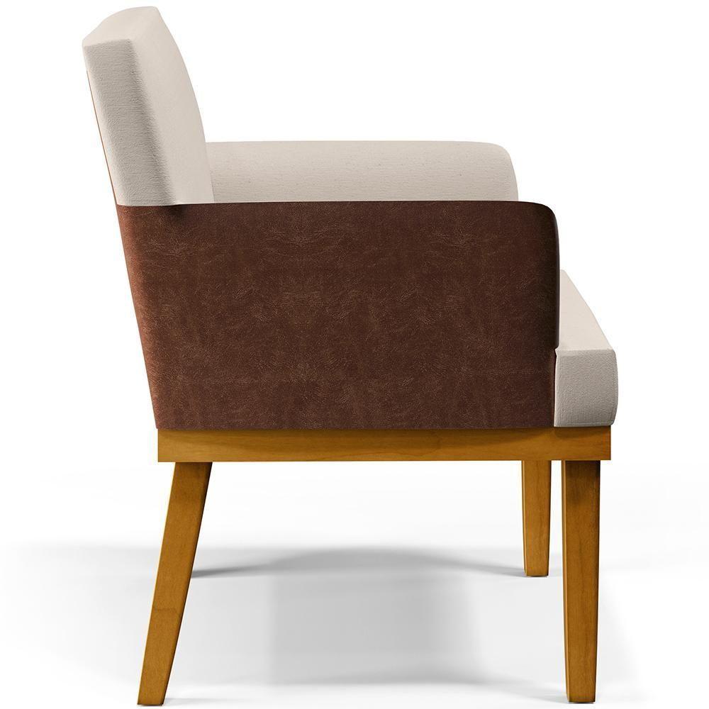 Kit 3 Poltronas Beatriz W01 Linho Cru Couríssimo Marrom - 5