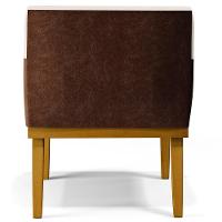 Kit 3 Poltronas Beatriz W01 Linho Cru Couríssimo Marrom