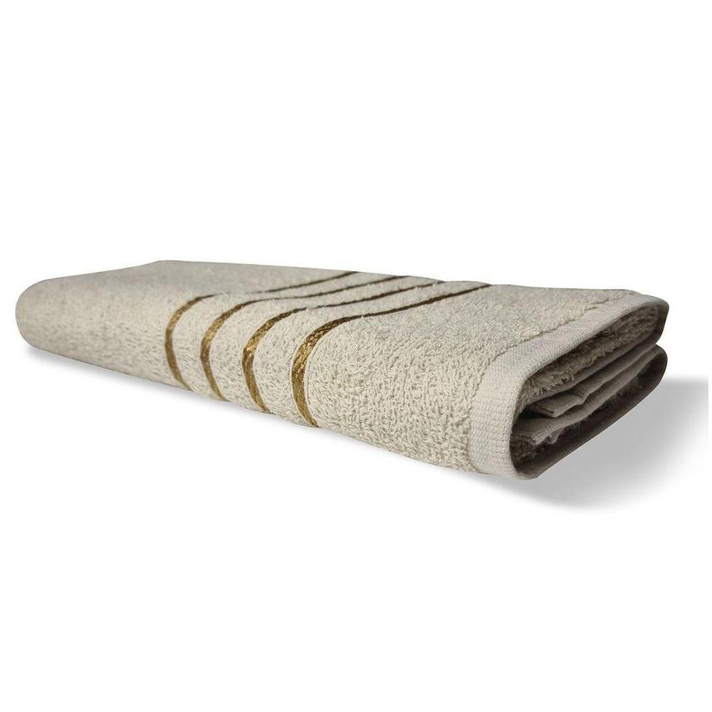 Jogo De Toalhas 2 Banho 2 Rosto 2 Piso - 6 Pçs Dubai 100% Algodão Bege - 4