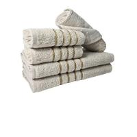 Jogo De Toalha 2 Banho 2 Rosto 1 Piso - 5pçs Coleção Dubai 100% Algodão Bege - 2