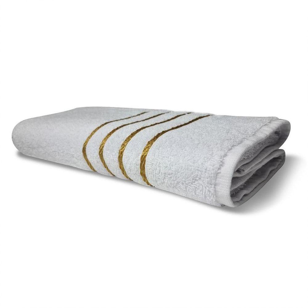 Jogo De Toalha 2 Banho 2 Rosto - 4pçs Coleção Dubai 100% Algodão Branca - 3