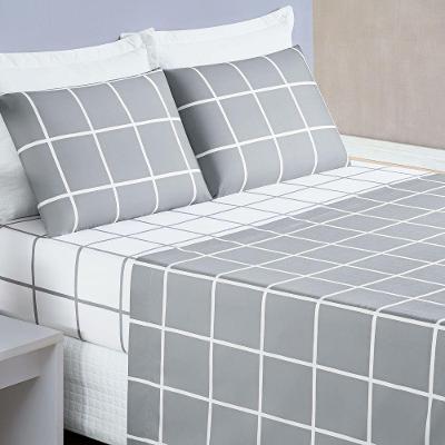 Jogo De Lençol Solteiro Square 3 Peças Cinza