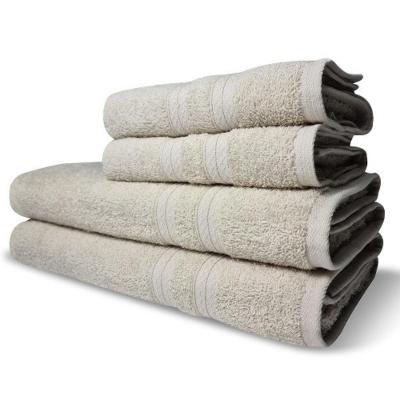 Jogo De Toalhas Lisboa 4 Pçs - 2 Banho E 2 Rosto 430g/m² 100% Algodão Bege