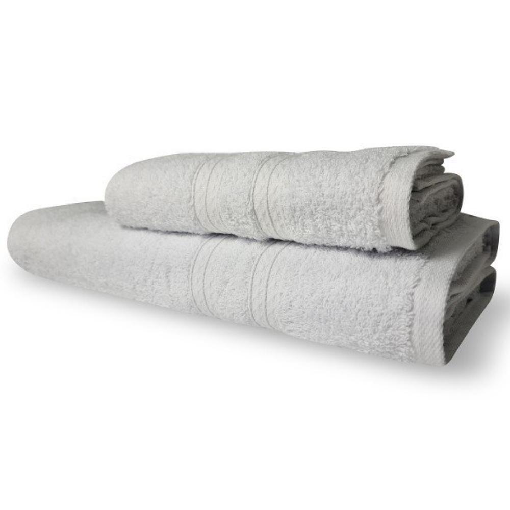 Kit 2 Toalhas Lisboa 1 Banho 1 Rosto Grossa 100% Algodão 430g/m² Branca - 3