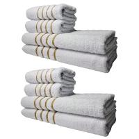 Kit 8 Toalhas Grossas E Grandes Dubai 4 Banhos 4 Rostos Branco - 1