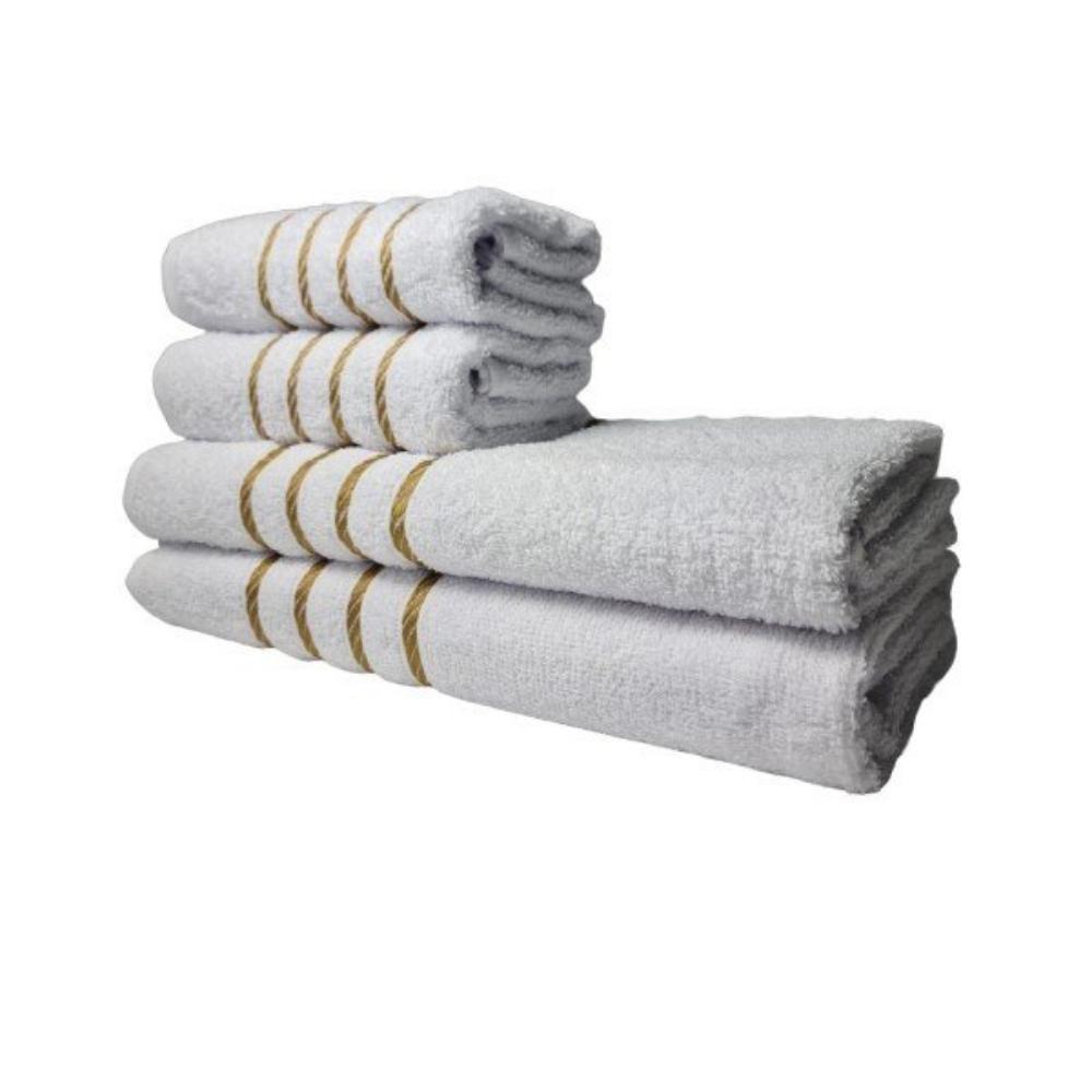 Kit 8 Toalhas Grossas E Grandes Dubai 4 Banhos 4 Rostos Rosa+branco - 5