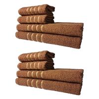 Kit 8 Toalhas Grossas E Grandes Dubai 4 Banhos 4 Rostos Marrom - 1