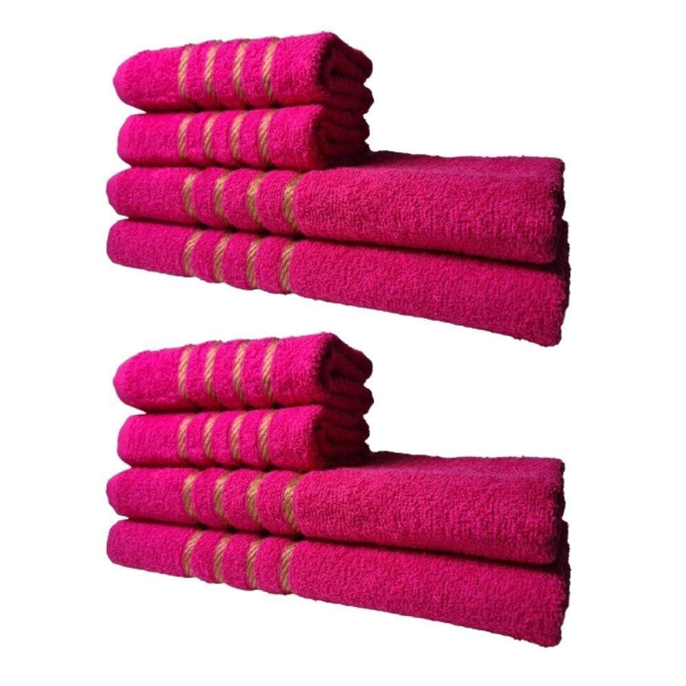 Kit 8 Toalhas Grossas E Grandes Dubai 4 Banhos 4 Rostos Rosa - 3