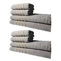 Kit 8 Toalhas Grossas E Grandes Dubai 4 Banhos 4 Rostos Cinza - 1