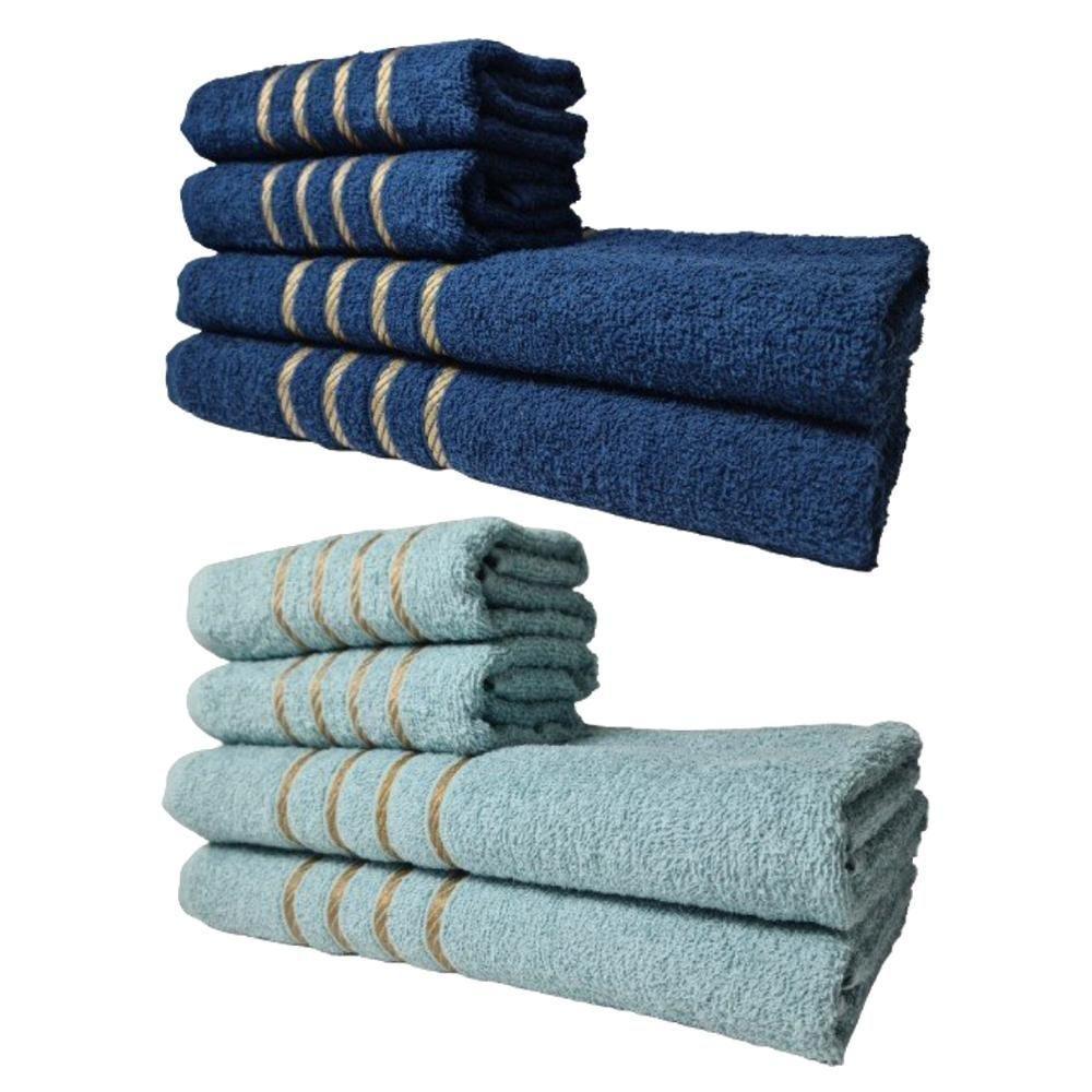 Kit 8 Toalhas Grandes Dubai 4 Banhos 4 Rostos Azul+verde Claro - 1