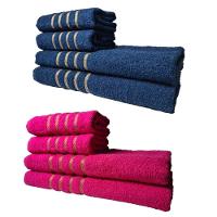 Kit 8 Toalhas Grandes Dubai 4 Banhos 4 Rostos Azul+rosa - 1