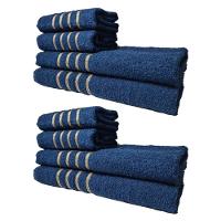 Kit 8 Toalhas Grossas E Grandes Dubai 4 Banhos 4 Rostos Azul - 1
