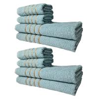 Kit 8 Toalhas Grandes Dubai 4 Banhos 4 Rostos Verde Claro - 1