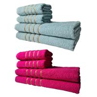 Kit 8 Toalhas Grandes Dubai 4 Banhos 4 Rostos Verde+rosa - 1