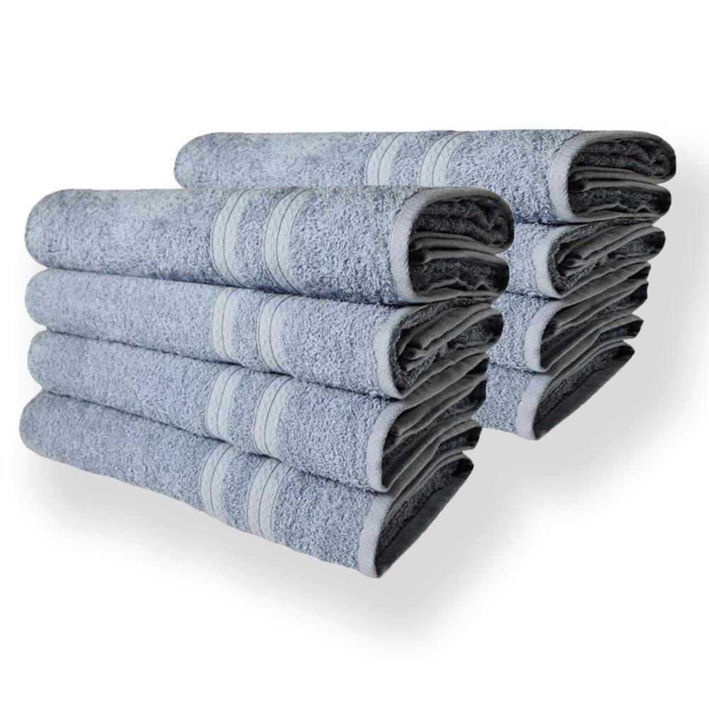 Kit 8 Toalhas De Banho Lisboa 100% Algodão 430g/m 80x150cm Azul Claro - 1