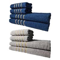 Kit 8 Toalhas Grandes Dubai 4 Banhos 4 Rostos Azul+cinza - 1