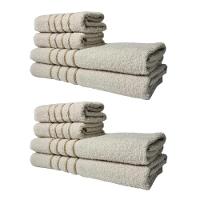 Kit 8 Toalhas Grossas E Grandes Dubai 4 Banhos 4 Rostos Bege - 1