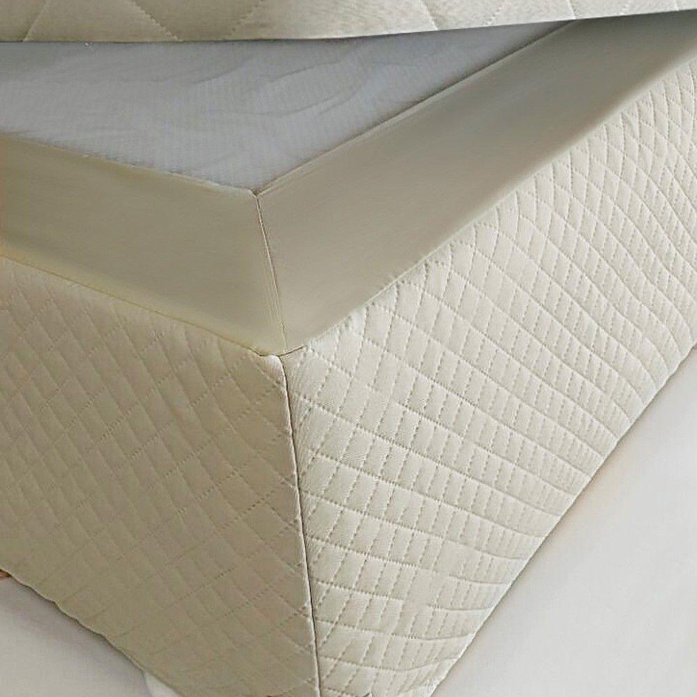 Saia Box King Olimpo Microfibra Matelassê Costurado - Bege - 2