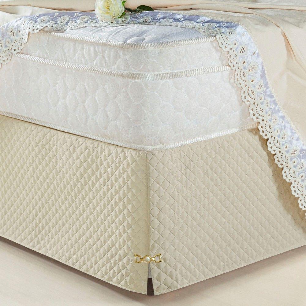 Saia Box Casal Olimpo Microfibra Matelassê Costurado - Bege - 1